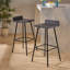Tabouret de bar en bois d'acacia avec structure en fer (ensemble de 2)