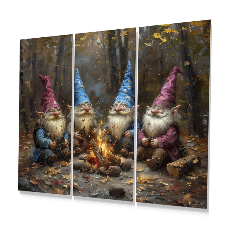 Ensemble de salon gnome d'automne, Métal métal, H 40 po x l 60 po x P 1 po