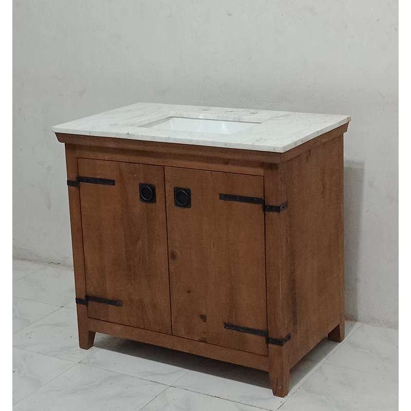 Ensemble de meuble-lavabo simple 36 po Ono, Naturel, Blanc
