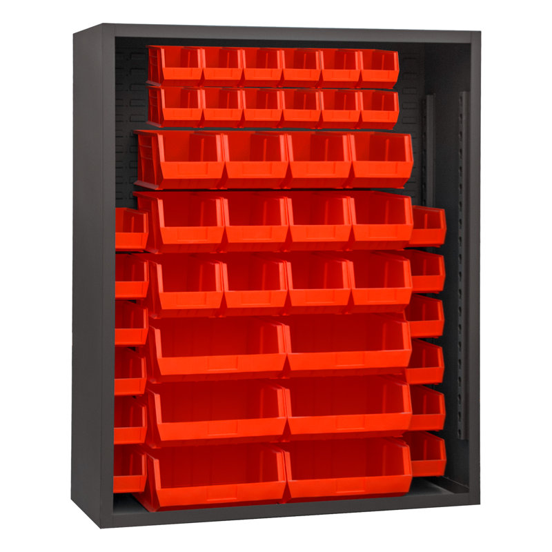 Étagère Qualls, H 60 po x l 48 po x P 18,31 po, Rouge