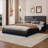 Modern RGB LED Bed Frame with Faux Leather and Bluetooth Speakers-116844503-116844506