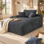 Méridienne convertible gris moelleux, canapé-lit désossé avec accoudoirs larges et coussins décoratifs, aucun assemblage requis, fauteuil confortable polyvalent pour le salon et la chambre à coucher
