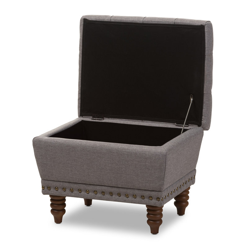Repose-pieds avec rangement Galvester Studio Alzenia, Gris clair