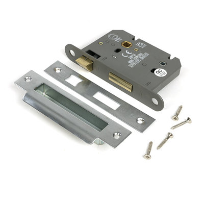 Polished SS 3" Heavy Duty Bathroom Mortice Lock
