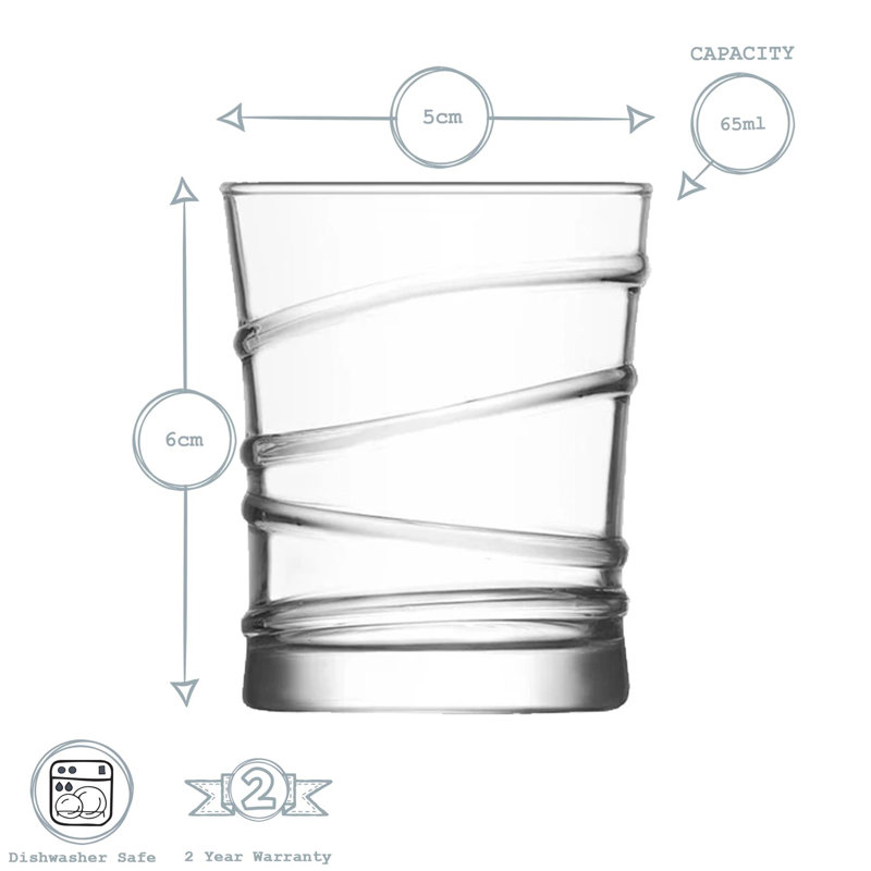 65ml Drinking Glass, 12
