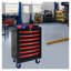 Armoire à outils 20 po à 7 tiroirs avec glissières à roulement à billes - Organisateur de rangement mobile verrouillable pour garage, noir et rouge