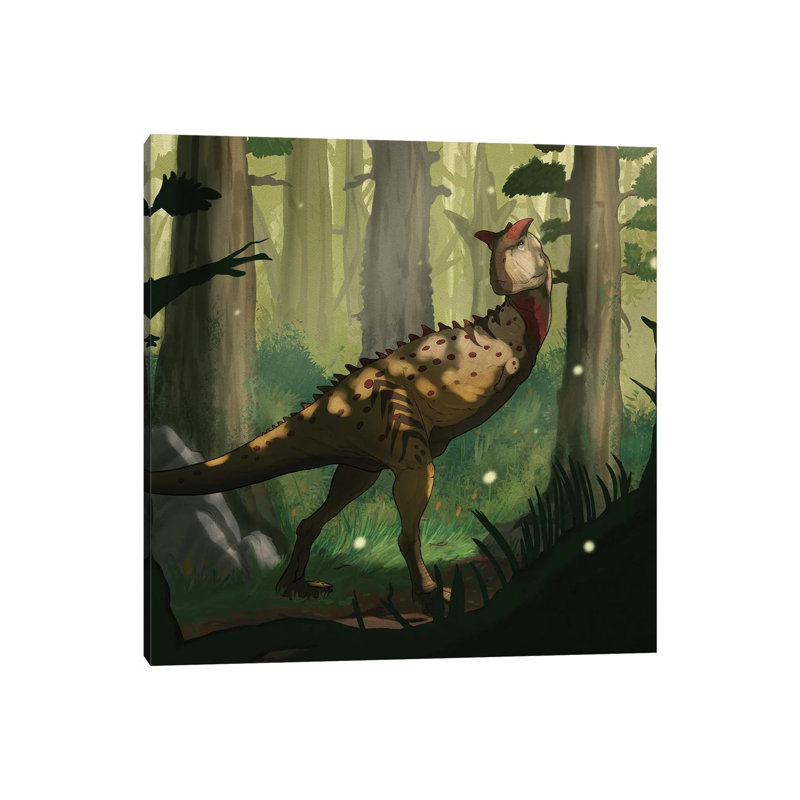 A Carnotaurus Dinosaur In A Forest by Paulo Leite Da Silva - Wrapped Canvas Print