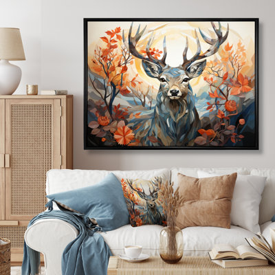 Cerf gracieux fauve géométrique II - impression