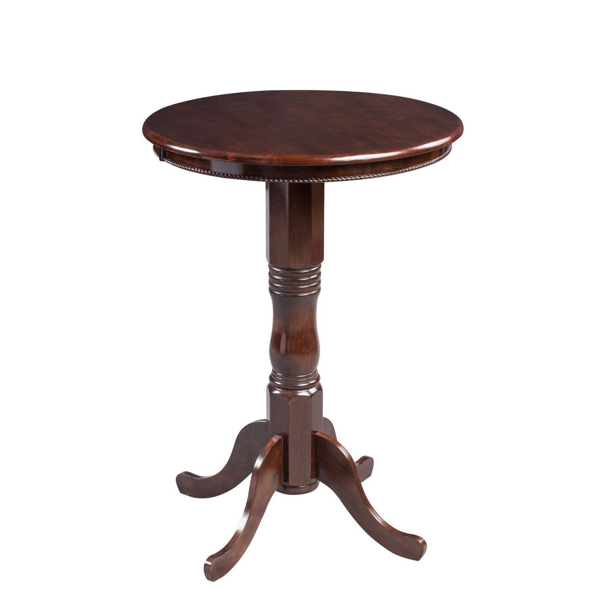 Alcott Hill Ellensburg Bar Height Solid Wood Pedestal Dining Table