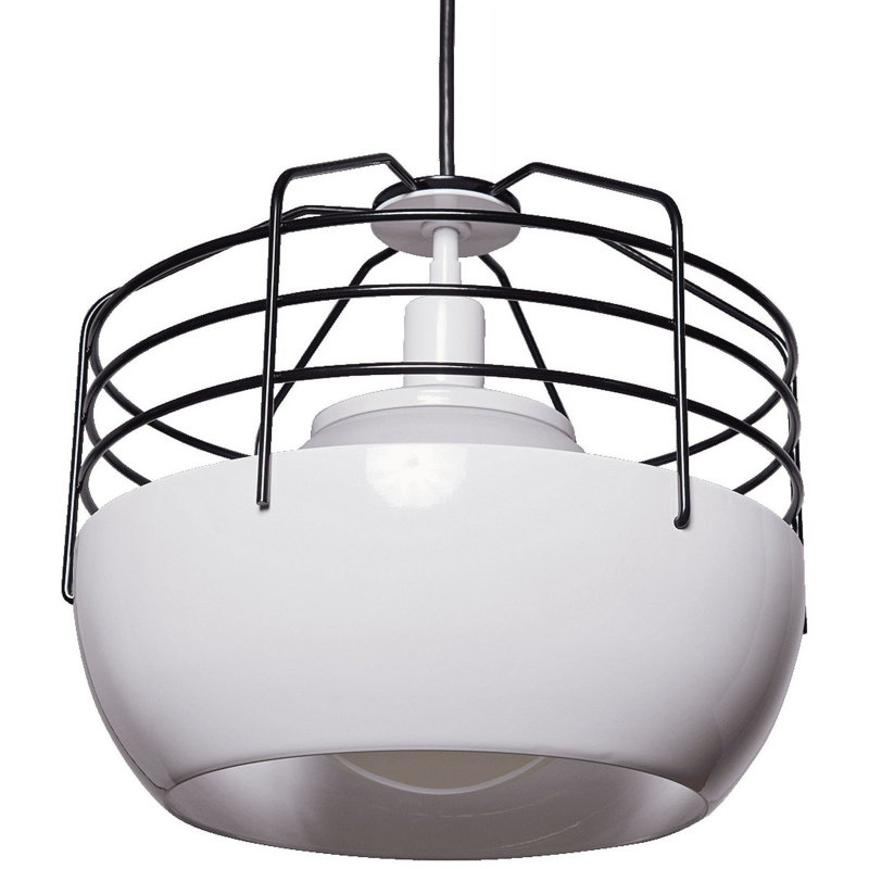 Luminaire suspendu cage 1 lumière Abdul-Majeed, Blanc