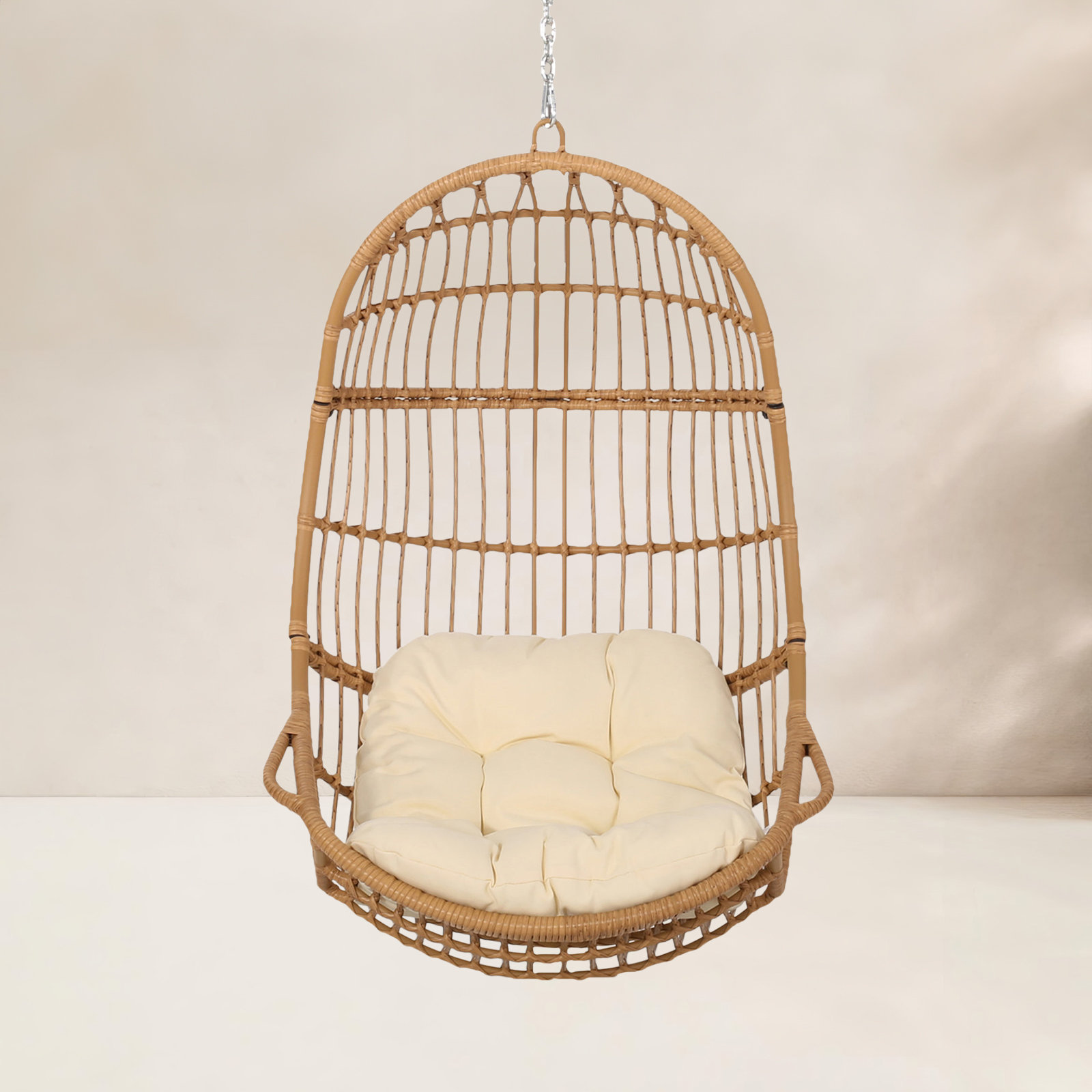 Chiarella Swing Chair, Beige, Light Brown