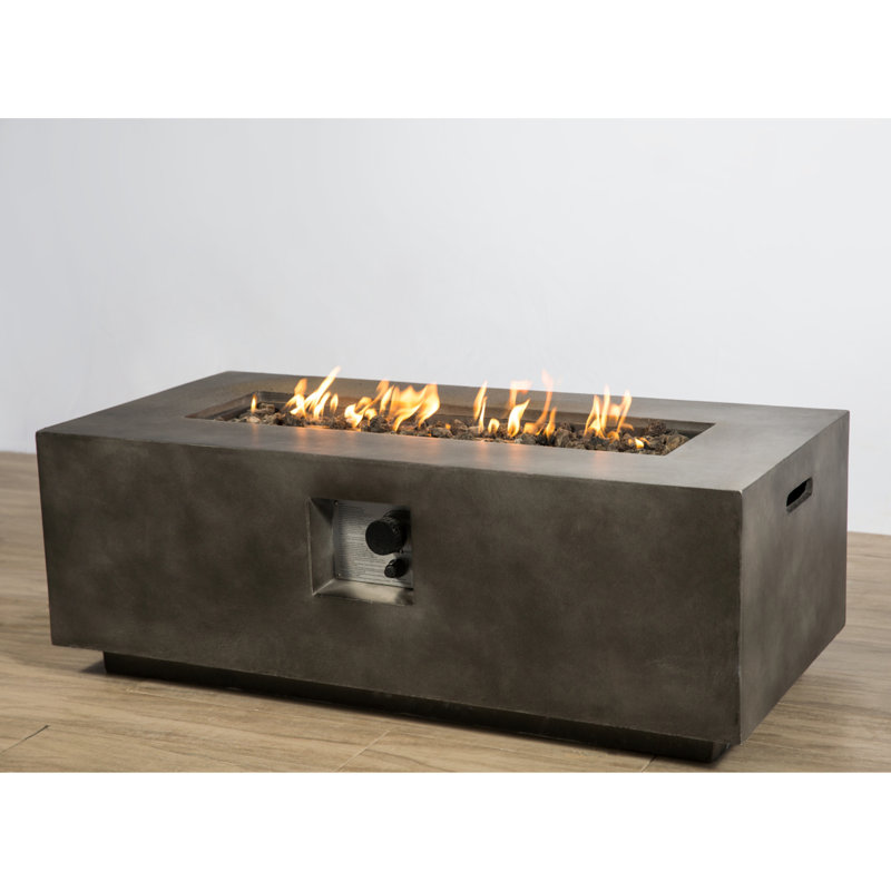Concrete Propane/Natural Gas Fire Pit Table, Brown
