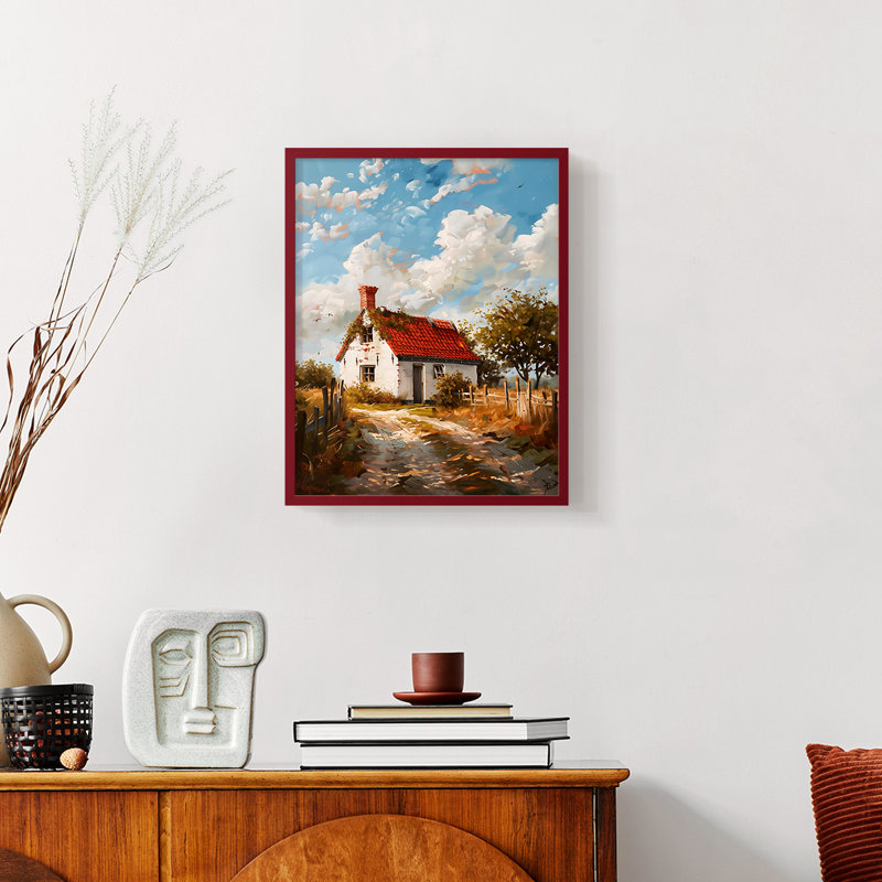 Paysages de la série CVI - reproduction encadrée de qualité supérieure - prête à être accrochée - aucun clou requis, Doré