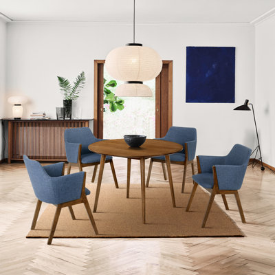 Anthonella 4 - Person Solid Wood Top Four Leg Dining Set