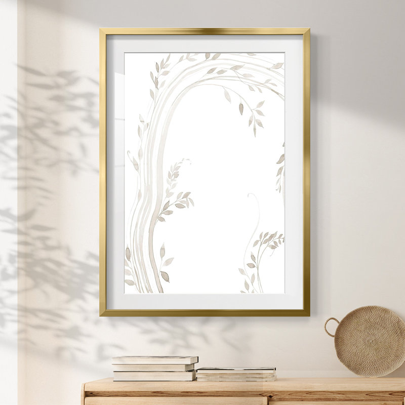 Light Vines I -Framed Print, 28.5" H x 20.5" W, Gold