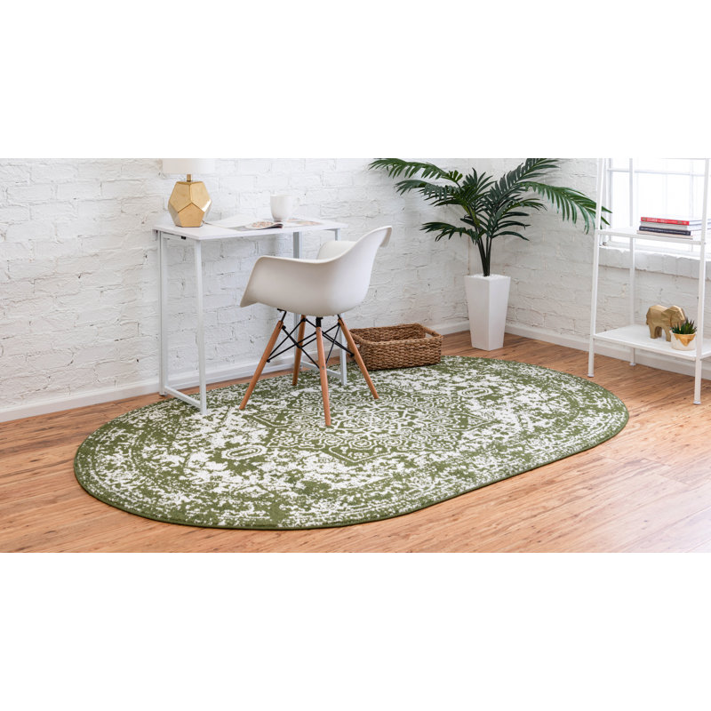 Giverny Oriental Indoor Rug, Oval 5'3" x 8'