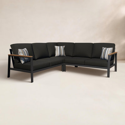 Townsend Outdoor 5 Person Sectional Seating Group With Sunbrella Cushions