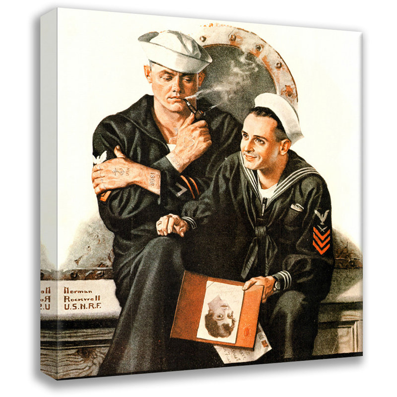 Reminisching Navy par Norman Rockwell, toile tendue avec châssis, H 40 po x l 28 po