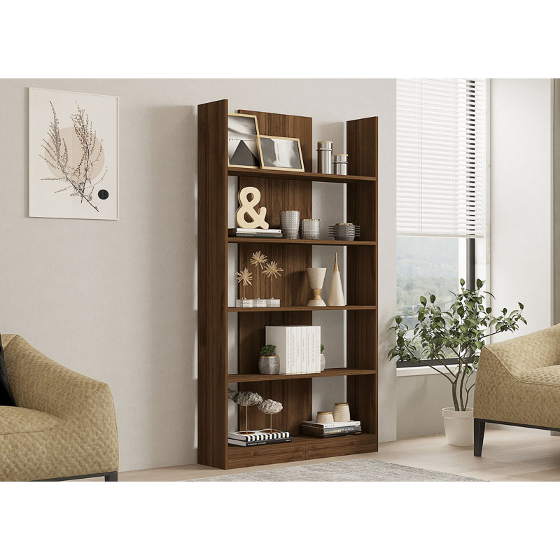 Jovanni 187cm H x 100cm W Wood Etagere Bookcase