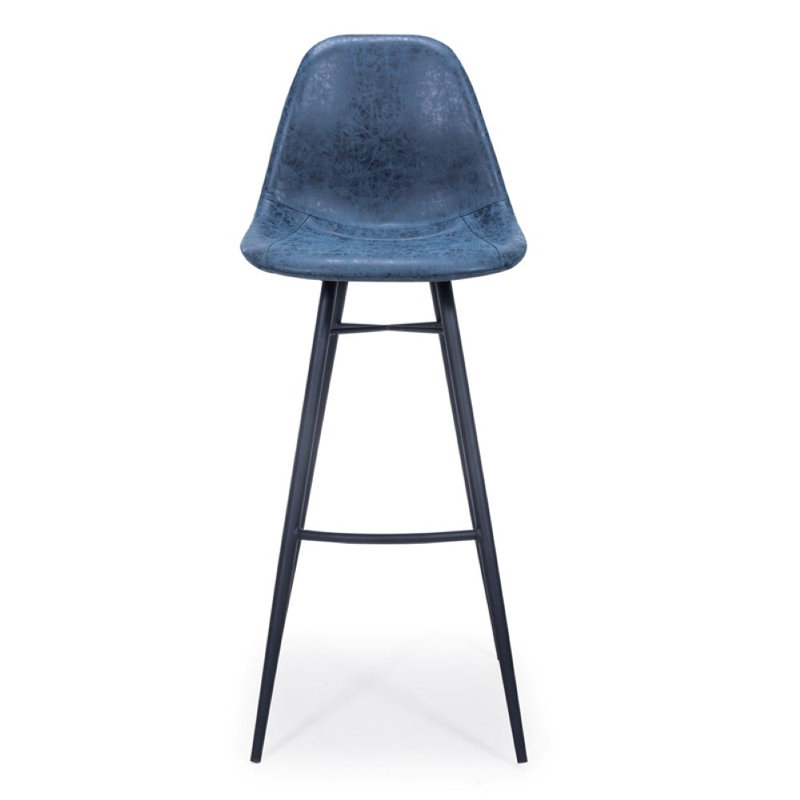 Paris Upholstered Bar Stool, Dark Blue, Bar Stool 45” Seat Height