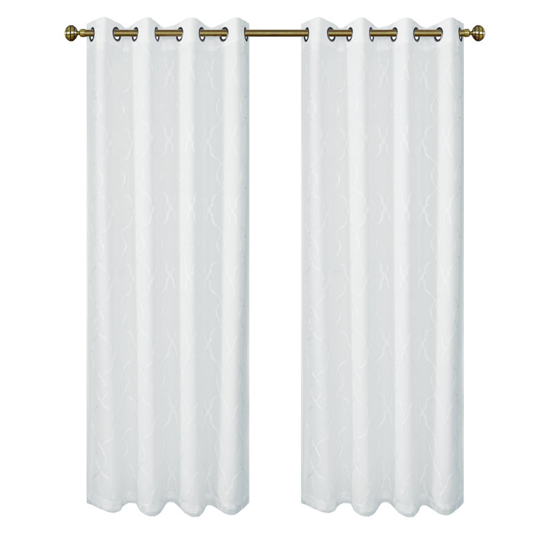 Paire de rideaux semi-transparents avec œillets Brigit, Or, l 50 po x L 95 po