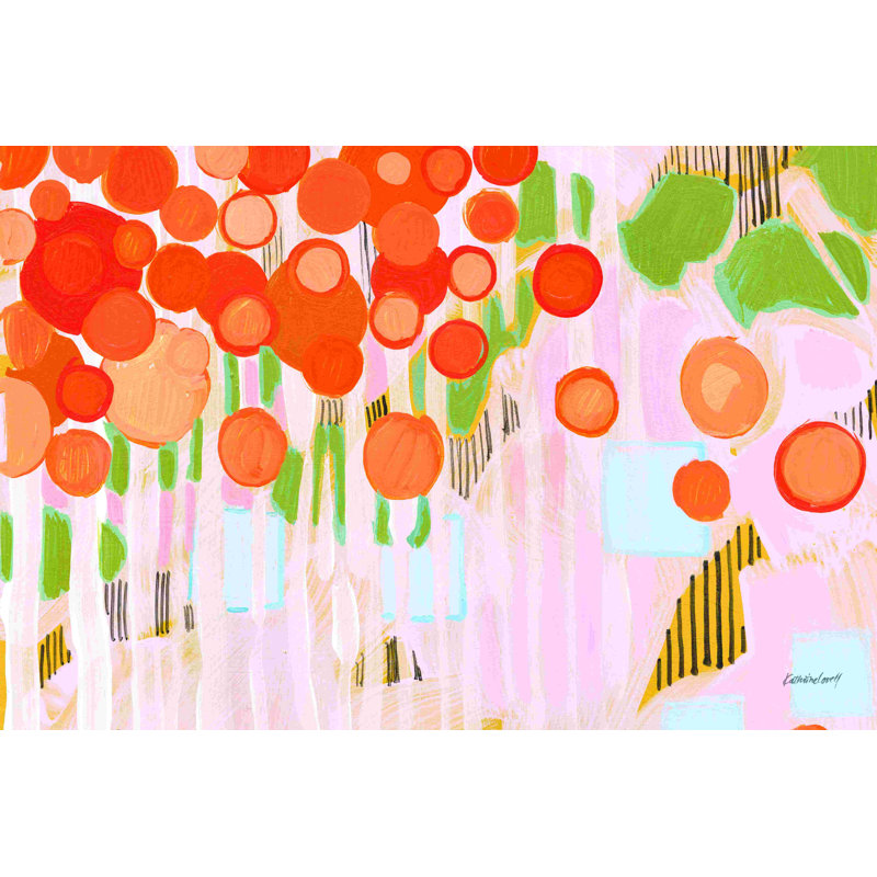 The Grove par Kathrine Lovell - Peinture, H 20 po x l 30 po, Non, Papier avec cadre unique blanc