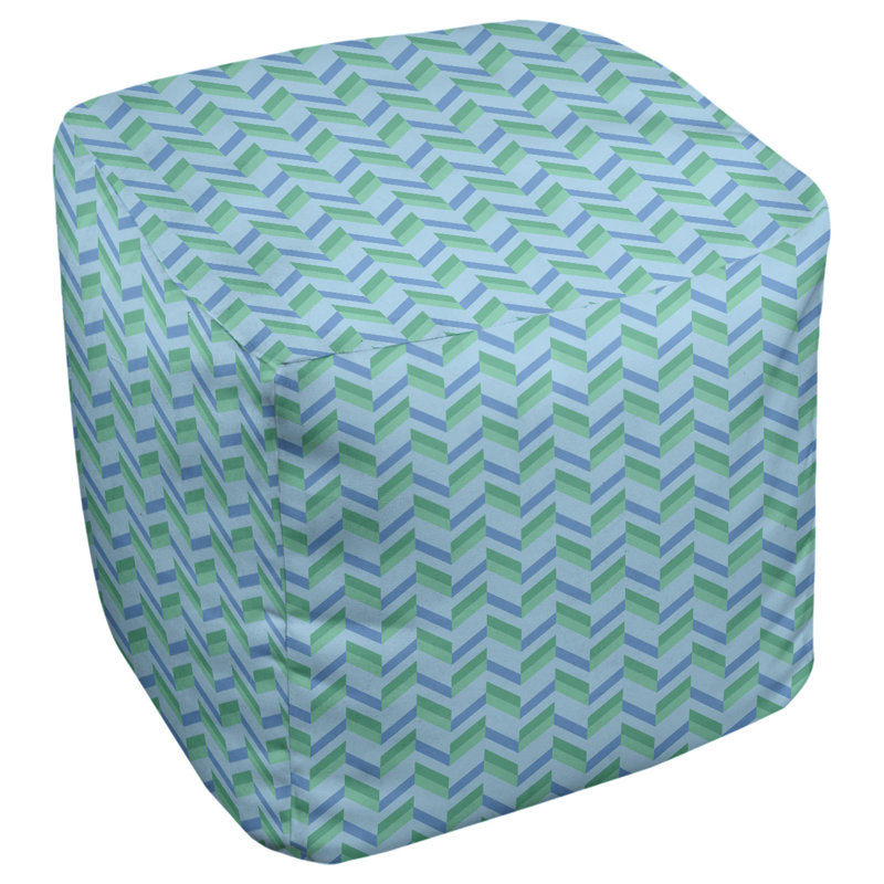 Leffel Upholstered Ottoman, 14.5" H x 87" W x 13" D, Purple/Green