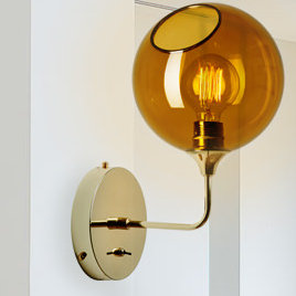 Armed Sconce, 37cm H x 20cm W x 20cm D, Gold, Yellow