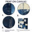 Cubist Square Royal Blue And White - Abstract Wall Art Decor-539253526-539253521