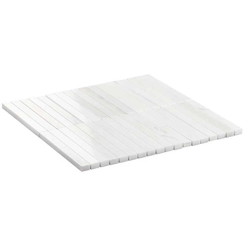 Bianco Dolomite 12x12 Stacked Polished Marble Mosaic Tile