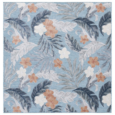 Bowdon Floral Blue/Gray Indoor / Outdoor Area Indoor/Outdoor Area Rug