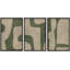 "Abstrait géométrique vert et beige, illustrations, art moderne, décor boho relax zen nordique" - 3 pièces-100781285-100781286