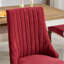 Ensemble de 2 chaises d'appoint de salle à manger rembourrées rouges classiques avec dossier haut et pieds courbés en bois massif