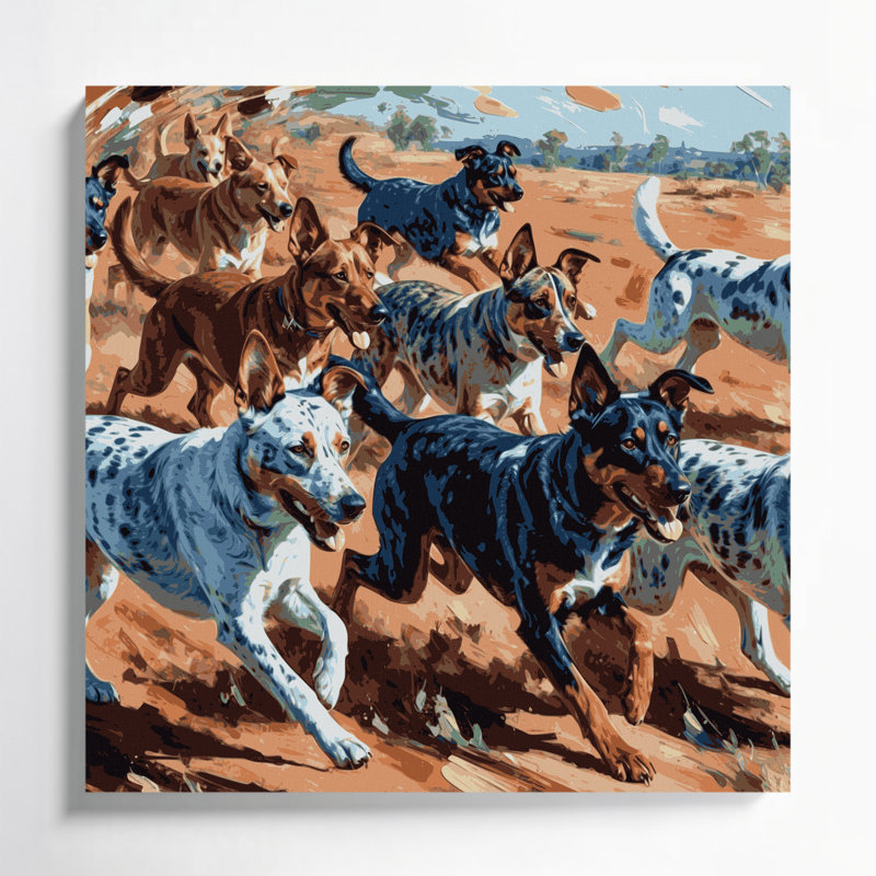 «Dogs Koolie Brown», art mural sur toile, H 16 po x l 16 po