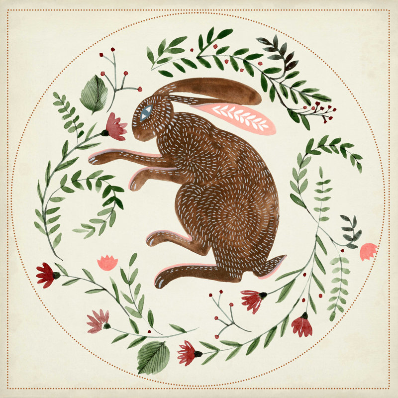 Bunny Folklore I, H 12 po x l 12 po x P 1,25 po