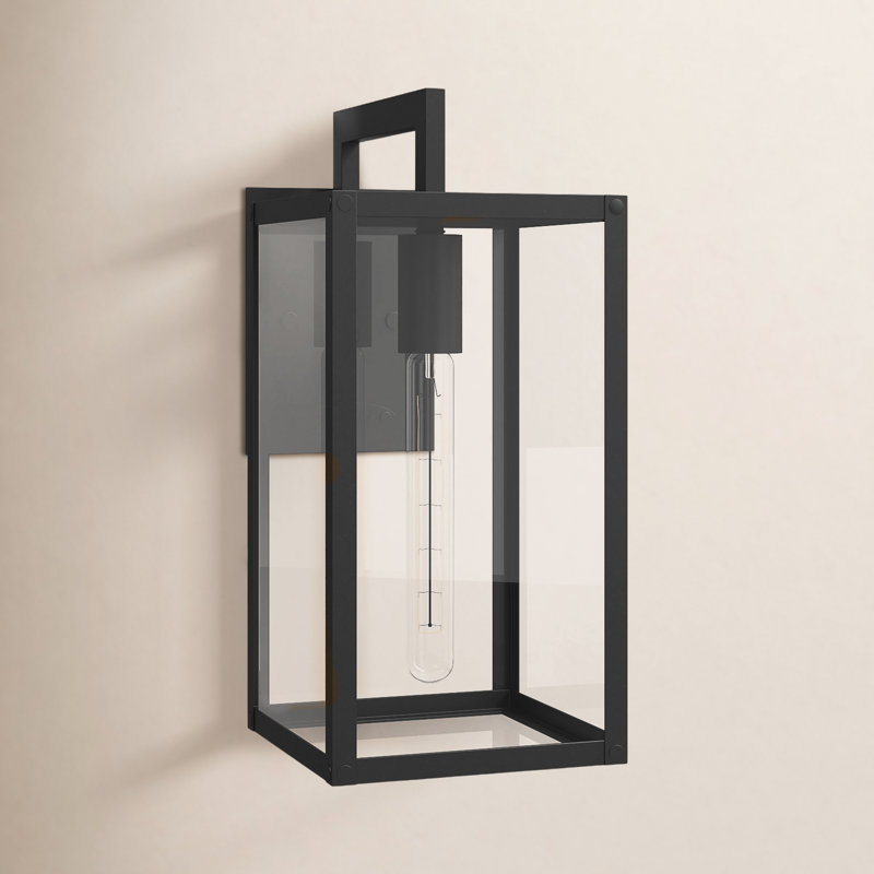 Caliana Aluminum Wall Light, Black, 13.25" H x 6" W x 9" D