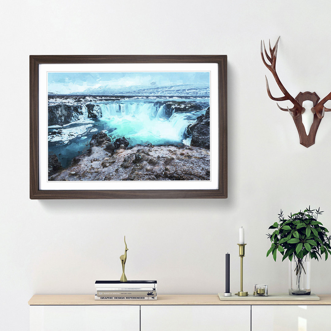 Godafoss Waterfall in Iceland - Framed Print