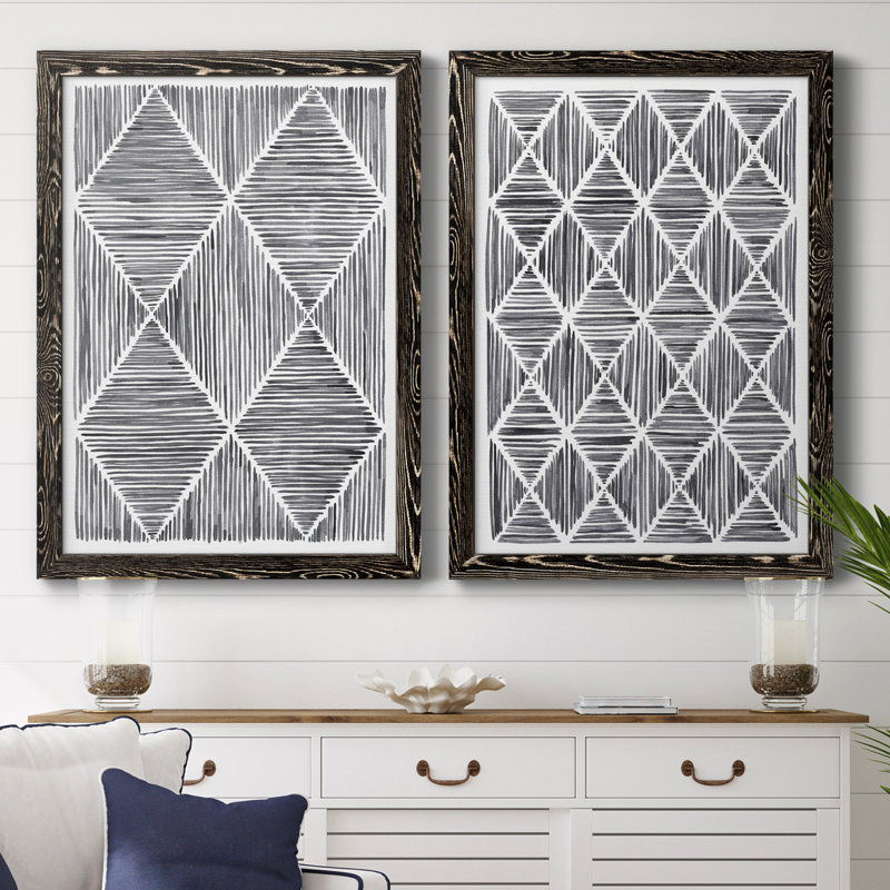 " Vibrato III " 2 - Pieces, 43.5" H x 31.5" W x 1" D, Black Framed Canvas