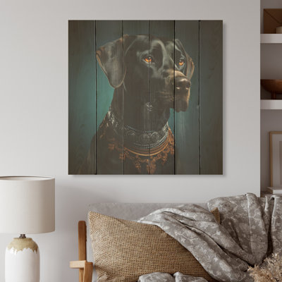 Chien, élégance afghane - Art mural en bois sur bois de pin naturel