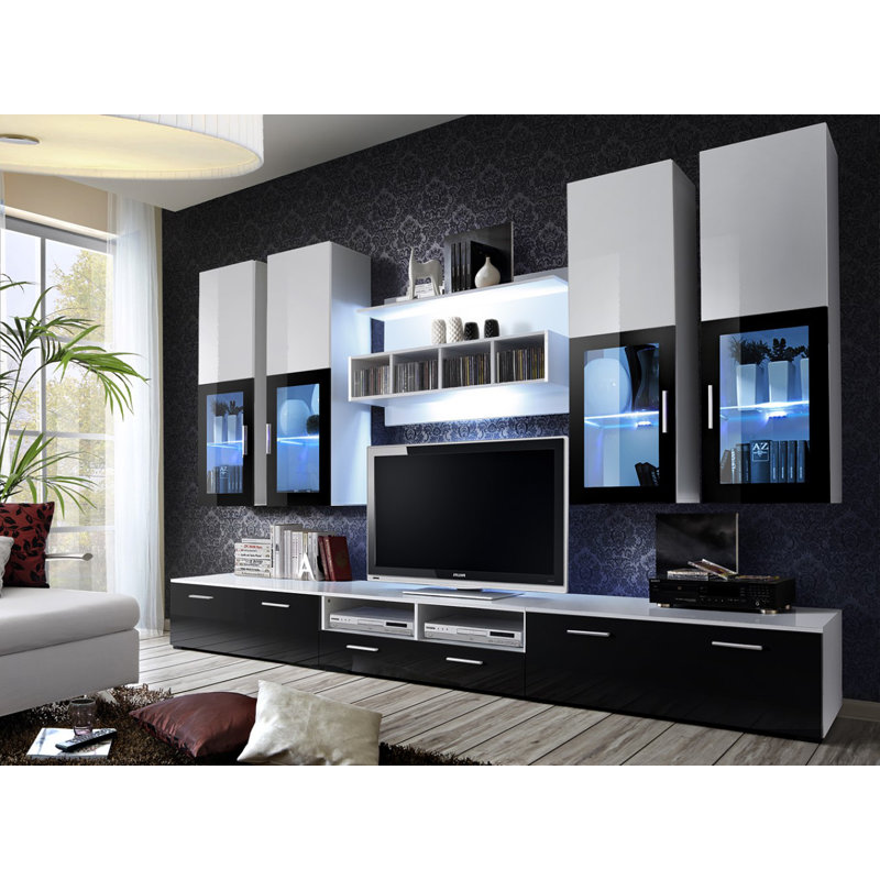 Gostkowski Unfinished Entertainment Centre for TVs up to 65", White/Black