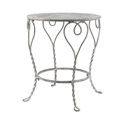26x26x30" Heart Iron Round Side Table