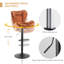 Butoves Upholstered Adjustable Height Counter Stool with Metal Frame-1030445177