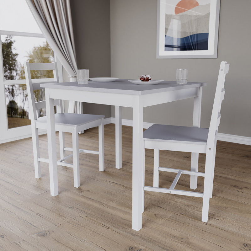 Roseleaf 2 -Person Solid Wood Dining Set