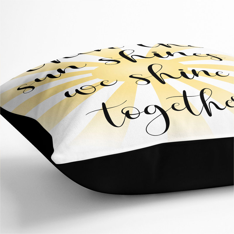 When the Sun Shines Scatter Cushion, 55cm H x 55cm W x 20cm D, Black