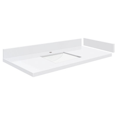 40'' Quartz Single Vanity Top with Sink and 1 Faucet Holes -  Transolid, VT40x22-1RU-MWT-1