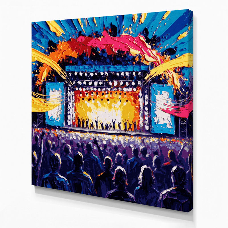 Art musical sur toile bleu, H 12 po x l 12 po