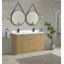 Meuble-lavabo double 55 po avec plateau en quartz Calamigo