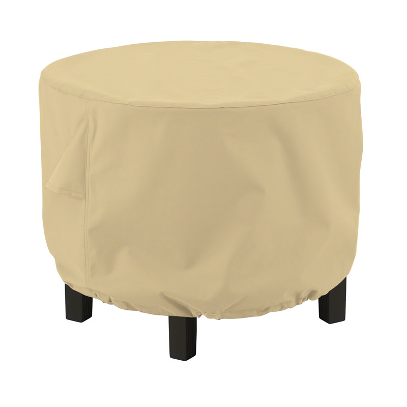Jadon Water-Resistant Round Ottoman/Coffee Table Cover, 18" H x 26" W x 26" D