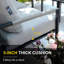Ensemble de mobilier d'extérieur 5 pièces avec coussins en oléfine, 2 tables basses, ensemble de canapé en métal et causeuse-1240283589