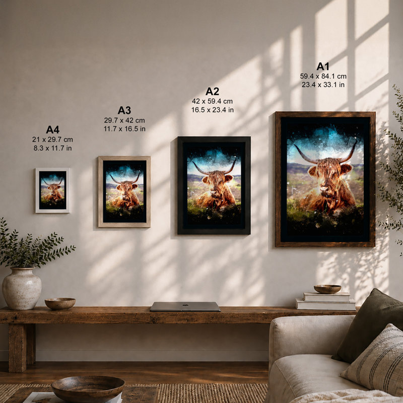 Highland Dreaming Boho - Print, A3 - 42.0 x 29.7 cm, Walnut